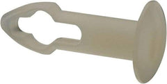 Made in USA - 5/32" Hole Diam, Keyhole Shank, Nylon Panel Rivet - 3/8" Material Thickness, 5/16" Head Diam - All Tool & Supply