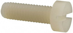 Made in USA - M8x1.25 Metric Coarse, 25mm Length Under Head Slotted Drive Machine Screw - Cheese Head, Grade 6/6 Nylon, Uncoated, Without Washer - All Tool & Supply