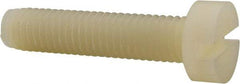 Made in USA - M8x1.25 Metric Coarse, 35mm Length Under Head Slotted Drive Machine Screw - Cheese Head, Grade 6/6 Nylon, Uncoated, Without Washer - All Tool & Supply