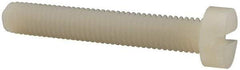 Made in USA - M8x1.25 Metric Coarse, 50mm Length Under Head Slotted Drive Machine Screw - Cheese Head, Grade 6/6 Nylon, Uncoated, Without Washer - All Tool & Supply