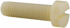 Made in USA - M10x1.50 Metric Coarse, 35mm Length Under Head Slotted Drive Machine Screw - Cheese Head, Grade 6/6 Nylon, Uncoated, Without Washer - All Tool & Supply