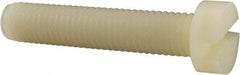 Made in USA - M10x1.50 Metric Coarse, 50mm Length Under Head Slotted Drive Machine Screw - Cheese Head, Grade 6/6 Nylon, Uncoated, Without Washer - All Tool & Supply