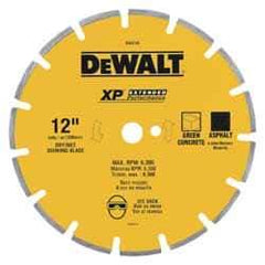 DeWALT - 12" Diam, 1" Arbor Hole Diam, Wet & Dry Cut Saw Blade - Diamond-Tipped, Standard Round Arbor - All Tool & Supply