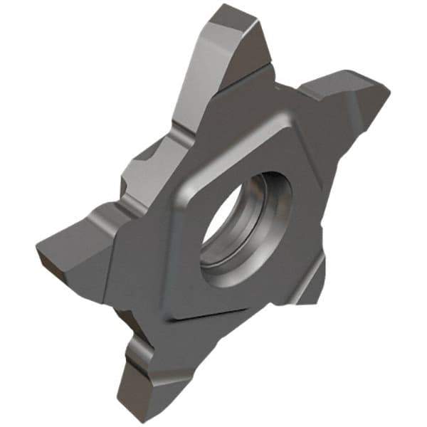 Iscar - 24N400PENTA Grade IC908, 3.99mm Cutting Width Carbide Grooving Insert - 6.5mm Max Depth of Cut, Neutral, 0.2mm Corner Radius, TiN/TiAlN Finish - All Tool & Supply