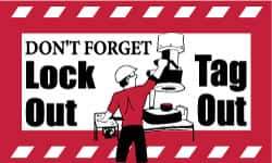 NMC - Don't Forget - Lockout Tagout, 60 Inch Long x 36 Inch High, Safety Banner - Polyethylene, English, Printed on 1 Side - All Tool & Supply