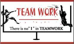 NMC - Team Work - There Is No "I" in Teamwork, 60 Inch Long x 36 Inch High, Safety Banner - Polyethylene, English, Printed on 1 Side - All Tool & Supply