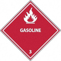 NMC - Gasoline DOT Shipping Label - 4" High x 4" Wide - All Tool & Supply