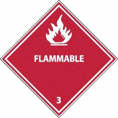 NMC - Flammable DOT Shipping Label - 4" High x 4" Wide - All Tool & Supply