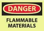 NMC - "Danger - Flammable Materials", 10" Long x 14" Wide, Pressure-Sensitive Vinyl Safety Sign - Rectangle, 0.004" Thick, Use for Hazardous Materials - All Tool & Supply