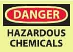 NMC - "Danger - Hazardous Chemicals", 10" Long x 14" Wide, Pressure-Sensitive Vinyl Safety Sign - Rectangle, 0.004" Thick, Use for Hazardous Materials - All Tool & Supply