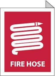 NMC - Fire Hose, Plastic Fire Sign - 8" Wide x 10" High, Glow-in-the-Dark - All Tool & Supply