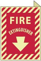 NMC - Fire Extinguisher, Plastic Fire Sign - 9" Wide x 12" High, Glow-in-the-Dark - All Tool & Supply