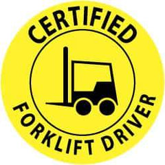 NMC - Certified Forklift Driver, Hard Hat Label - Black on Yellow, 2" Thick, For Certified Operator - All Tool & Supply