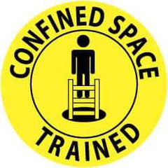 NMC - Confined Space Trained, Hard Hat Label - Black on Yellow, 2" Thick, For Accident Prevention - All Tool & Supply