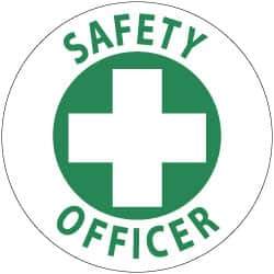 NMC - SafetyOofficer, Hard Hat Label - Green on White, 2" Thick, For Accident Prevention - All Tool & Supply