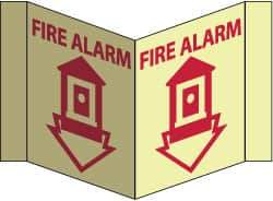 NMC - Fire Alarm, Acrylic Fire Sign - 8-3/4" Wide x 5-3/4" High, Glow-in-the-Dark - All Tool & Supply