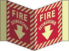 NMC - Fire Extinguisher, Acrylic Fire Sign - 8-3/4" Wide x 5-3/4" High, Glow-in-the-Dark - All Tool & Supply