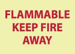 NMC - "Flammable - Keep Fire Away", 10" Long x 14" Wide, Pressure-Sensitive Vinyl Safety Sign - Rectangle, 0.004" Thick, Use for Accident Prevention - All Tool & Supply