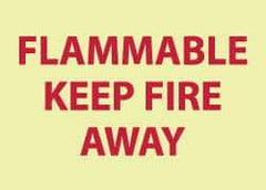 NMC - "Flammable - Keep Fire Away", 10" Long x 14" Wide, Pressure-Sensitive Vinyl Safety Sign - Rectangle, 0.004" Thick, Use for Accident Prevention - All Tool & Supply