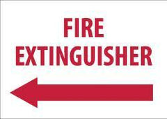 NMC - Fire Extinguisher, Pressure Sensitive Vinyl Fire Sign - 14" Wide x 10" High, Glow-in-the-Dark - All Tool & Supply