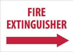 NMC - Fire Extinguisher, Pressure Sensitive Vinyl Fire Sign - 14" Wide x 10" High, Glow-in-the-Dark - All Tool & Supply