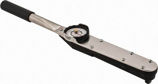 Proto - 1/2" Drive Dial Torque Wrench - 250 Ft/Lb Torque, 21-1/2" OAL, 5 Ft/Lb Graduation, Fixed Head - All Tool & Supply