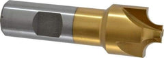 Interstate - 1/4" Radius, 1" Mill Diam, 4 Flute High Speed Steel Corner Rounding End Mill - Single End, TiN Finish, 3-1/4" OAL, 3/4" Shank Diam - All Tool & Supply