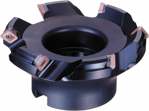 Sumitomo - 160mm Cut Diam, 50.8mm Arbor Hole, 45° Indexable Chamfer & Angle Face Mill - 16 Inserts, SE.. 13T3\xB6XEEW 13T3 Insert, Right Hand Cut, Series WaveMill - All Tool & Supply