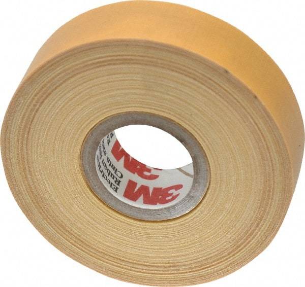 3M - 3/4" x 60', Yellow Cotton Cloth Electrical Tape - Series 2520, 8 mil Thick, 800 V/mil Dielectric Strength, 50 Lb./Inch Tensile Strength - All Tool & Supply