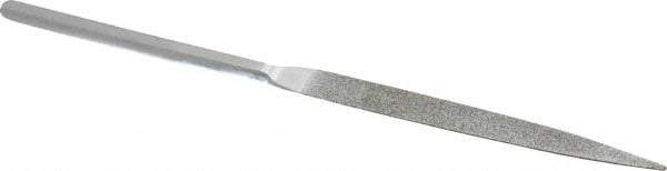 Strauss - 8-1/2" OAL Coarse Half Round Needle Diamond File - 1/2" Wide x 5/32" Thick, 4-3/8 LOC, 181 Grit - All Tool & Supply