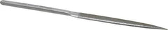 Strauss - 8-1/2" OAL Medium Half Round Needle Diamond File - 1/2" Wide x 5/32" Thick, 4-3/8 LOC, 126 Grit - All Tool & Supply