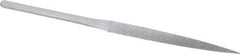 Strauss - 8-1/2" OAL Medium Three Square Needle Diamond File - 3/8" Wide x 3/8" Thick, 4-3/8 LOC, 126 Grit - All Tool & Supply