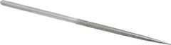 Strauss - 8-1/2" OAL Coarse Round Needle Diamond File - 1/4" Wide x 1/4" Thick, 4-3/8 LOC, 181 Grit - All Tool & Supply