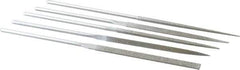 Strauss - 5 Piece Diamond Pattern File Set - 5-1/2" Long, Medium Coarseness, Round Handle, Set Includes Equalling, Half Round, Round, Square, Three Square - All Tool & Supply