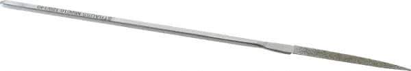 Strauss - 5-1/2" OAL Medium Barrette Needle Diamond File - 5/32" Wide x 1/16" Thick, 1-5/8 LOC, 126 Grit - All Tool & Supply