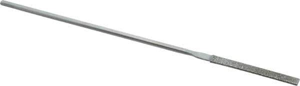 Strauss - 5-1/2" OAL Coarse Equalling Needle Diamond File - 5/32" Wide x 3/32" Thick, 1-5/8 LOC, 181 Grit - All Tool & Supply