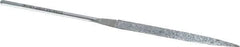 Strauss - 5-1/2" OAL Medium Barrette Needle Diamond File - 13/64" Wide x 1/16" Thick, 2-3/4 LOC, 126 Grit - All Tool & Supply