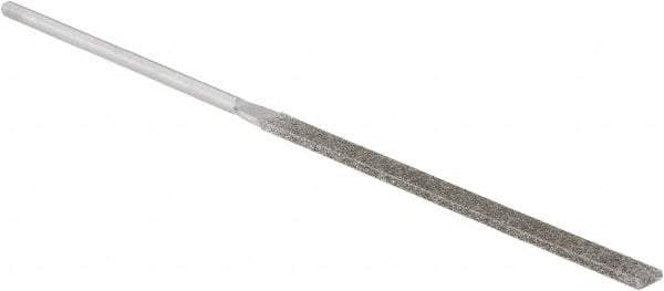 Strauss - 5-1/2" OAL Medium Equalling Needle Diamond File - 15/64" Wide x 1/16" Thick, 2-3/4 LOC, 126 Grit - All Tool & Supply