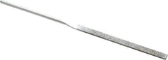 Strauss - 5-1/2" OAL Coarse Taper Needle Diamond File - 1/4" Wide x 1/16" Thick, 2-3/4 LOC, 181 Grit - All Tool & Supply