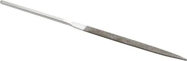 Strauss - 5-1/2" OAL Fine Taper Needle Diamond File - 1/4" Wide x 1/16" Thick, 2-3/4 LOC, 91 Grit - All Tool & Supply