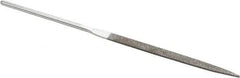 Strauss - 5-1/2" OAL Fine Taper Needle Diamond File - 1/4" Wide x 1/16" Thick, 2-3/4 LOC, 91 Grit - All Tool & Supply