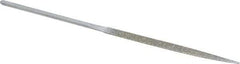 Strauss - 5-1/2" OAL Coarse Half Round Needle Diamond File - 13/64" Wide x 1/16" Thick, 2-3/4 LOC, 181 Grit - All Tool & Supply