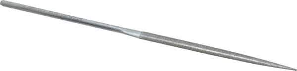 Strauss - 5-1/2" OAL Fine Half Round Needle Diamond File - 13/64" Wide x 1/16" Thick, 2-3/4 LOC, 91 Grit - All Tool & Supply