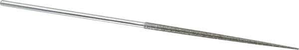 Strauss - 5-1/2" OAL Coarse Round Needle Diamond File - 1/8" Wide x 1/8" Thick, 2-3/4 LOC, 181 Grit - All Tool & Supply