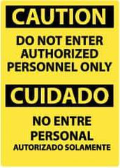 NMC - "Caution - Do Not Enter - Authorized Personnel Only", 14" Long x 10" Wide, Aluminum Safety Sign - Rectangle, 0.04" Thick, Use for Security & Admittance - All Tool & Supply