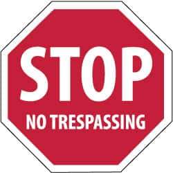 NMC - "Security Notice - Stop - No Trespassing", 12" Long x 12" Wide, Rigid Plastic Safety Sign - Hexagon, 0.05" Thick, Use for Security & Admittance - All Tool & Supply