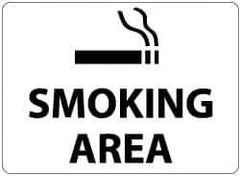 NMC - "Smoking Area", 10" Long x 14" Wide, Aluminum Safety Sign - Rectangle, 0.04" Thick, Use for Smoking Regulations - All Tool & Supply