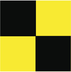 NMC - Black & Yellow Checkered Vinyl Tape - 2" Wide x 54' Long x 0.002" Thick, General Traffic - All Tool & Supply