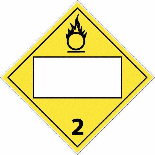 NMC - 10-3/4" Wide x 10-3/4" High, Rigid Plastic Placard - Black & White on Yellow, UV Resistant, Chemical Resistant, Graffiti Proof - All Tool & Supply