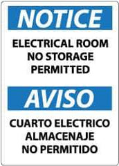 NMC - "Notice - Electrical Room - No Storage Permitted", 14" Long x 10" Wide, Pressure-Sensitive Vinyl Safety Sign - Rectangle, 0.004" Thick, Use for Accident Prevention - All Tool & Supply